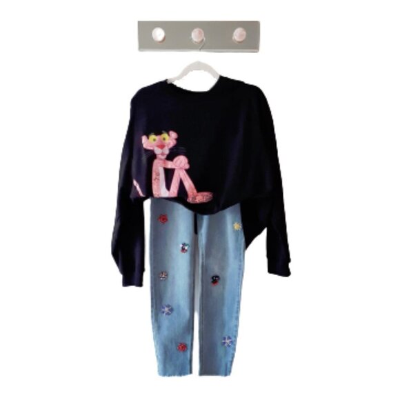 NWT For the Republic floral applique embellished slim ankle jeans, 25 - Picture 3 of 11